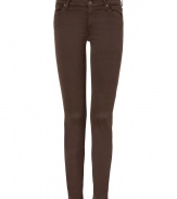 Set the foundations for cool daytime looks with Seven for all Mankinds figure-hugging Second Skin jean leggings - Classic five-pocket style, button closure, zip fly, signature embroidered back pockets - Mid-rise, extra form-fitting - Pair with a light cashmere pullover and flats, or a tunic top and statement ankle boots