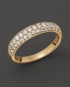 Pavé-set diamond band in 14K. yellow gold.