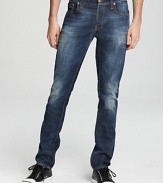 Perfectly weathered for a comfy, lived-in look and feel, the Grim Tim jean breaks the barrier between casual and cool.