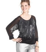 Celebrate the holiday season in style with Eyeshadow's sequined plus size top!