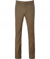 Stylish pants made ​.​.from fine olive-green cotton - Casual, trendy chino cut has relaxed look with slim, straight legs - Features subtle belt loops and sleek, side slit pockets - Polished alternative to jeans - Create a classic weekend look with a favorite tee, cashmere pullover, and sneakers or boots