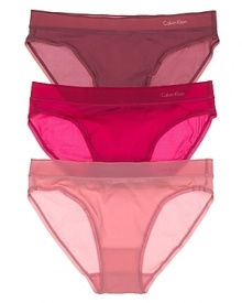 Calvin Klein's lightweight bikini with signature logo detail gets an update in new fashion colors!