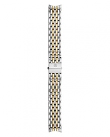 Gorgeously appointed with two-tone hues, this watch band from Michele gilds your look with classic elegance.