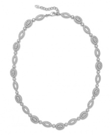 Envelope yourself in elegance. Eliot Danori's all-around Windsor collar necklace features shine for miles with sparkling crystals in rhodium-plated mixed metal. Approximate length: 16 inches + 2-inch extender.