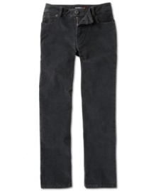 Straight fit jeans by Quiksilver with a little stretch to maximize your style.