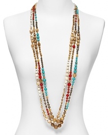 Semiprecious stone beads are punctuated by glimpses of gold vermeil in this necklace from Chan Luu.