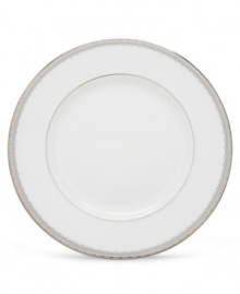 Inspired by the trim on an elegant couture gown, the graceful Lace Couture dinner plates from Lenox's dinnerware and dishes collection feature an intricate platinum border that combines harmoniously with white bone china for unparalleled style. Qualifies for Rebate