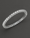 Diamond tennis bracelet in a four-prong white gold setting.