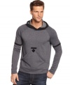 Raise the bar for your casual style with this ultra-soft pullover hoodie from Armani Jeans.