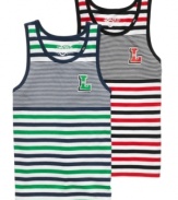 A sporty design takes this this tank from LRG straight into the stripe zone.