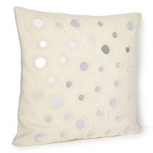 Glass mirror accents reflect light across this decorative pillow from JR by John Robshaw.