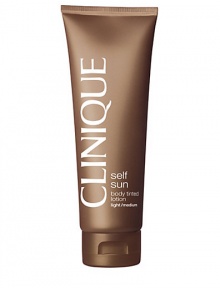 Tinted lotion gives you instant colour, golden tan develops in just a few hours. Looks smooth, even, natural. Self-tanning plus: No surprises -- it shows where it goes. Oil free, non-acnegenic. Dermatologist tested. 4.2 oz. 