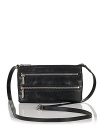 Go rocker chic with Hobo International's zipper-detailed leather crossbody bag.