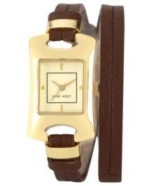 That's a wrap! You've found your new favorite watch with this double-wrap design from Nine West.