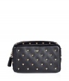 Inject whimsical luxe to your everyday style with this heart stud embellished makeup bag from cult-favorite accessory designer Anya Hindmarch - Rectangular shape, top zip closure with tassel, front logo detail, allover heart stud embellishment - Perfect for everyday use or as a thoughtful gift