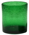 The eye-catching Iris double old-fashioned glass makes a big impact in any setting with a bright emerald tint and tiny bubbles trapped in dishwasher-safe glass. From Artland.