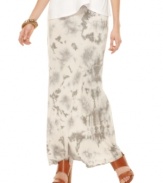 A washed tie-dye print adds just enough edge to this Kensie maxi skirt for an urban-weekend look!