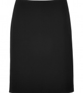 Elegant pencil skirt in fine artificial silk - In classic black - Straight, slim fit - Feminine look thats grown up and dressy - Perfect office gem which can be styled with blouses, tops and pumps or ballerina flats