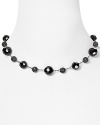 Add a dash of dark glamour to your autumn look with this gleaming hematite illusion necklace from Carolee Color Theory.