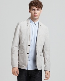 In casual cotton, this Burberry Brit sportcoat offers a laid-back yet polished look.