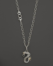 18K yellow gold accents this hand-crafted sterling silver dragon pendant necklace from John Hardy's Naga collection. Exclusive to Bloomingdale's.