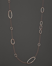 Ippolita Rosé Wavy Oval Station Necklace, 38