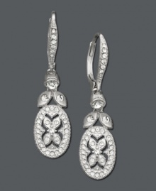 Scintillate with sparkling accessories! Eliot Danori's trellis-style drop earrings feature dozens of sparkling crystals in a silver tone mixed metal setting. Approximate drop: 1-1/2 inches.