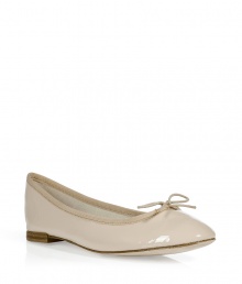 Stylish ballet flats in fine, supple beige-pink patent leather - An elegant classic from cult French footwear label Repetto - Grosgrain trim and bow detail - Round toe and 0.5 wooden heel - Chic and ultra-versatile, a must in any wardrobe - Pair with everything from skinny jeans and cropped chinos to summer dresses and pleated skirts