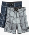 Not just for surfing. Comfortable and lightweight are these plaid boardshorts by Hurley.