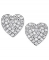 Open up your heart to these sparkly earrings from CRISLU. These studs feature a pretty heart shape decorated with hand-cut cubic zirconias (1/3 ct. t.w.). Set in platinum over sterling silver. Nickel-free. Approximate drop: 1/4 inch.