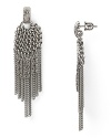 This pair of fringed earrings from ABS by Allen Schwarz exudes dangerous allure, accented by a tough-chic cascade of chain links.