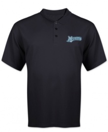 First class. Let everyone know you think the Miami Marlins are top-rate in this MLB classic polo shirt from Majestic.