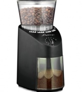 For café pros and coffee connoisseurs, it's freshly ground coffee or nothing at all. This exceptional burr grinder gives you complete ground control with a wide range of fineness setting, all the while retaining the maximum aroma and flavor of your favorite beans. One-year warranty. Model 560.