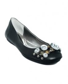 The Nine West Strand Flats bling out the simple slip-on with statement stud and rhinestone embellishments.