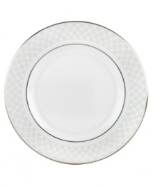 A sweet lace pattern combines with platinum borders to add graceful elegance to your tabletop. The classic shape and pristine white shade make this salad plate a timeless addition to any meal. From Lenox's dinnerware and dishes collection. Qualifies for Rebate