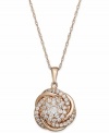 Swirls of pave-set perfection adorn Wrapped in Love's™ stunning knot pendant. Crafted in 14k rose gold with an array of round-cut diamonds (3/4 ct. t.w.). Approximate length: 18 inches. Approximate drop: 1/2 inch.