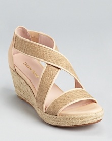 In natural jute and linen, these Taryn Rose sandals make a statement of neutral hues.