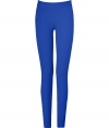 Perfect for adding a burst of color to your outfit, Ralph Laurens bright stretch pants are both flattering and easy-to-pair - Engraved metal logo plaque at hip, back seams, pulls on - Form-fitting - Wear with comfy knit tops and flats, or feminine silk blouses and heels