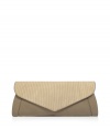 Inject sophisticated style into your cocktail-ready look with this luxe neutral-hued clutch from See by Chloe - Envelope shape with glossy embossed-leather front flap opening, pouch shape, small internal zip pocket  - Style with a floral cocktail frock and metallic sandals