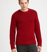 A textured waffle knit adds definition and visual appeal to a classic silhouette shaped in lightweight wool, making it easy to layer over woven shirts and tees.CrewneckRibbed knit collar, cuffs and hemWoolDry cleanImported