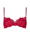 Super sexy The Spree Rumba red underwire bra from Elle MacPherson Intimates - Red floral lace and delicate bow details make this bra perfect for a special occasion or everyday wear - Underwire fit with 3/4-cups - Turn up the heat with this steamy bra