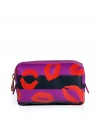 Tote around your makeup essentials in style with this lip print covered cosmetics bag from Marc by Marc Jacobs - Lip-detailed square cosmetics bag with top zip closure and logo plaque, leather trim - Perfect for daily use or as a thoughtful gift