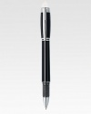 From the Origin Collection, this Fineliner with spring mechanism is set in sterling silver with black resin barrel and cap.FinelinerResin with embossed logo emblemPlatinum-plated clipUses Fineliner and Rollerball refillsAbout 5½ longMade in Germany