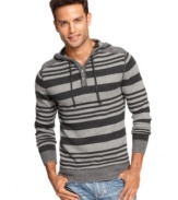 This hooded sweater from INC International Concepts adds some modern style to your casual cool.