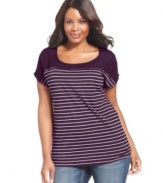 Snag a must-have look with Seven7 Jeans' striped plus size top!