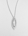 EXCLUSIVELY AT SAKS.COM. A stunning piece with a brilliant, framed oval pendant on a delicate link chain. CrystalsCubic zirconiaRhodium-plated brassLength, about 16 to 18 adjustablePendant size, about 1Lobster clasp closureImported 