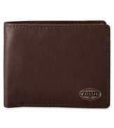 Add a clean classic to your card carrying style with this wallet from Fossil.