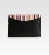 Smooth leather billfold with signature striped interior.Five card slotsLeather4W x 3HMade in Italy