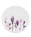 Blur the line between garden style and modern design with the Watercolors Amethyst salad plates. Purple blossoms flourish against a playful dot pattern while the white coupe shape couples the sleek look and unparalleled durability of bone china. Qualifies for Rebate