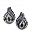 Just a drop will do. Bar III's sparkling stud earrings feature a clever teardrop shape accented by black, clear, blue, and lavender-hued crystals. Set in mixed metal. Approximate diameter: 1 inch.